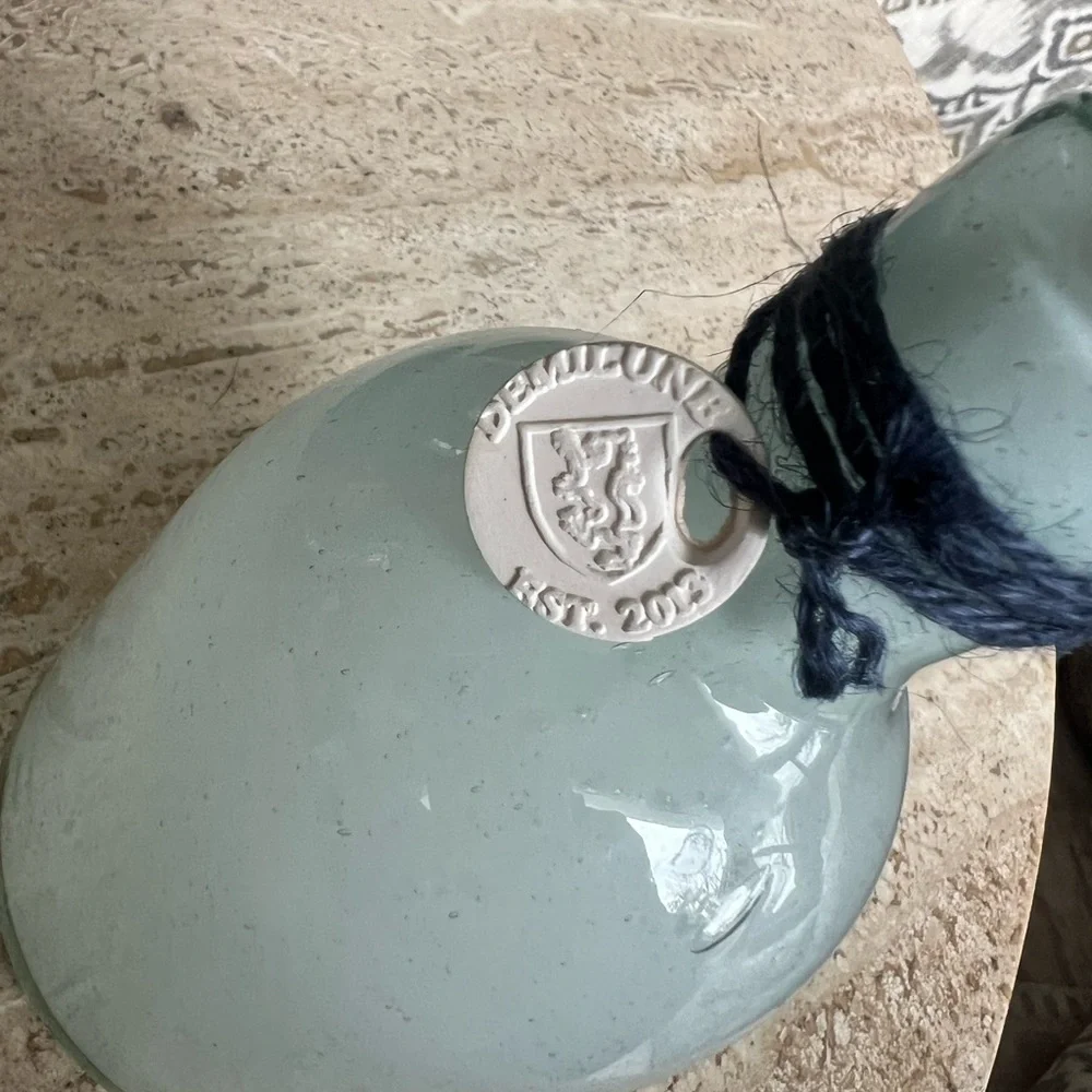Hand blown Demilune Glass Diffuser Bottle (empty)